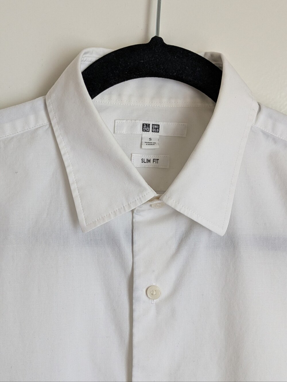 Uniqlo Bundle Slim Fit Small White Blue Plaid Button Down Long Sleeve Shirts - Picture 9 of 12